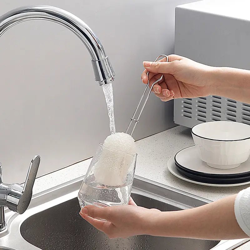 Stainless Steel Honeycomb Cup Brush Long Handle Replaceable - Image 3