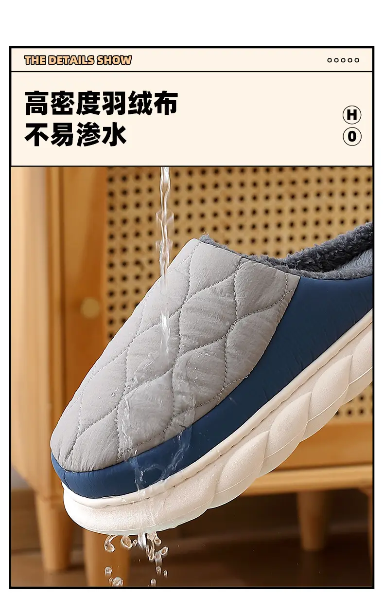 Home Cotton Slippers Winter Men's Large Size Indoor Home Men's Winter Waterproof Plush Warm Cotton Slippers Women's Winter Wholesale — feature 13