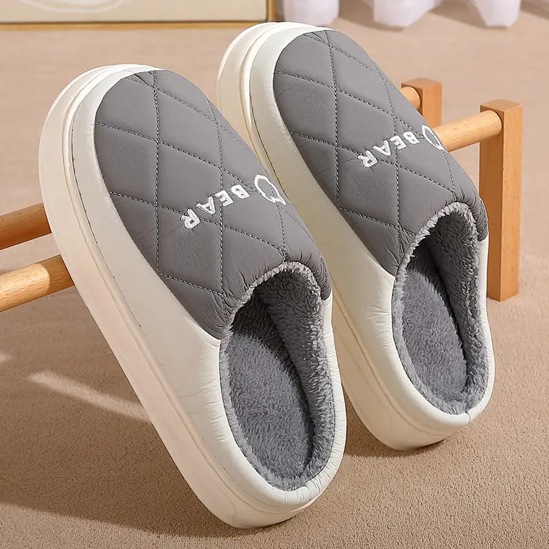 Home Cotton Slippers Winter Men's Large Size Indoor Home Men's Winter Waterproof Plush Warm Cotton Slippers Women's Winter Wholesale - Image 4