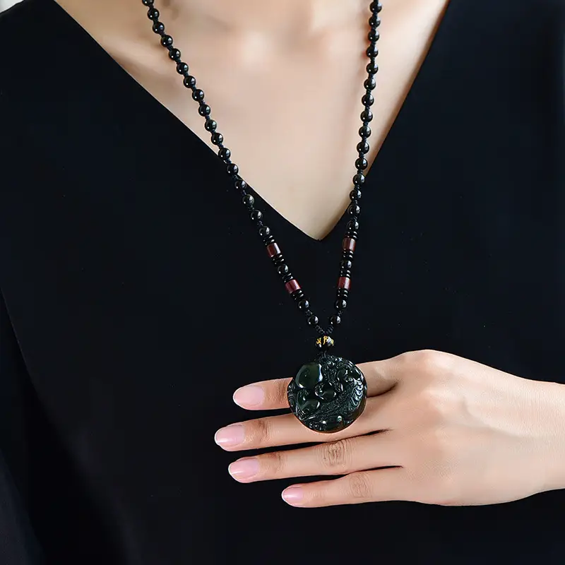 Natural Obsidian Rainbow Eye Ball Pendant for Men