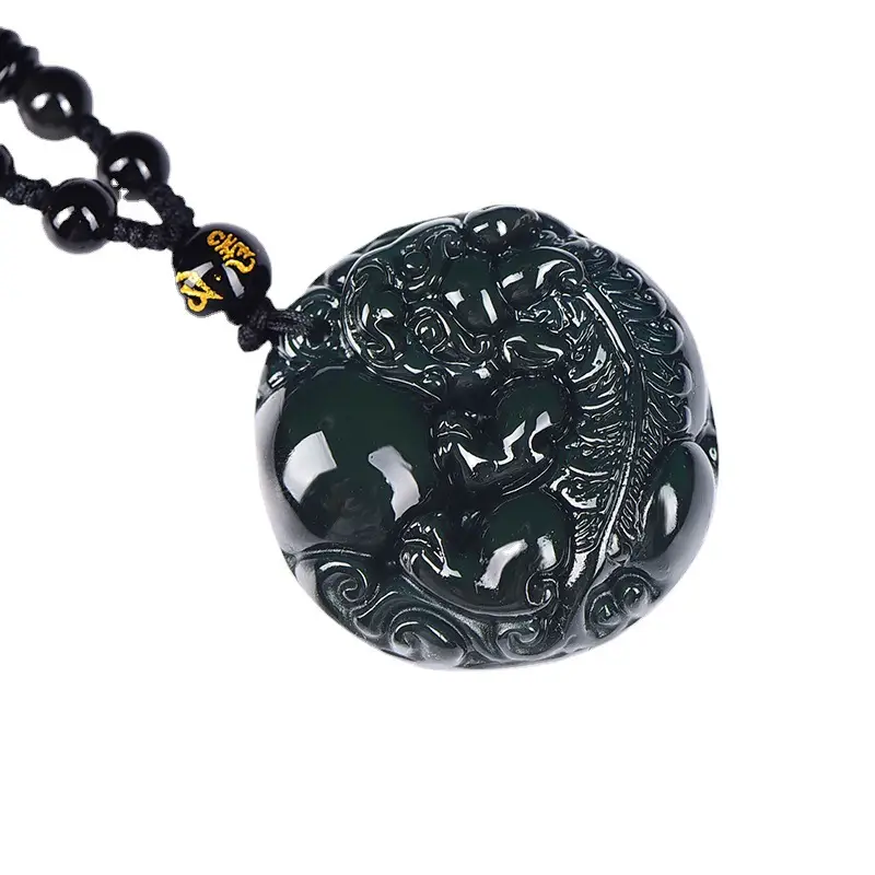 Natural Obsidian Rainbow Eye Ball Pendant for Men