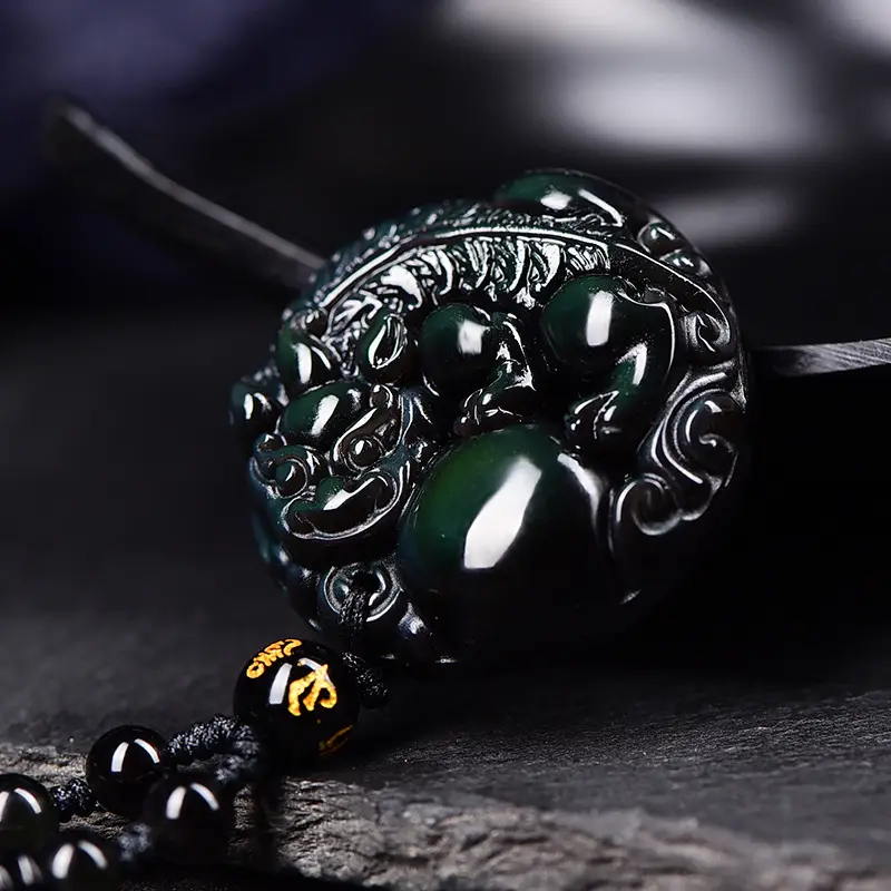Natural Obsidian Rainbow Eye Ball Pendant for Men — feature 12