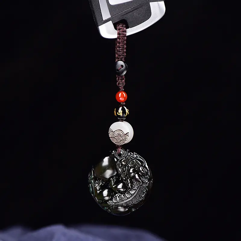 Natural Obsidian Rainbow Eye Ball Pendant for Men — feature 13