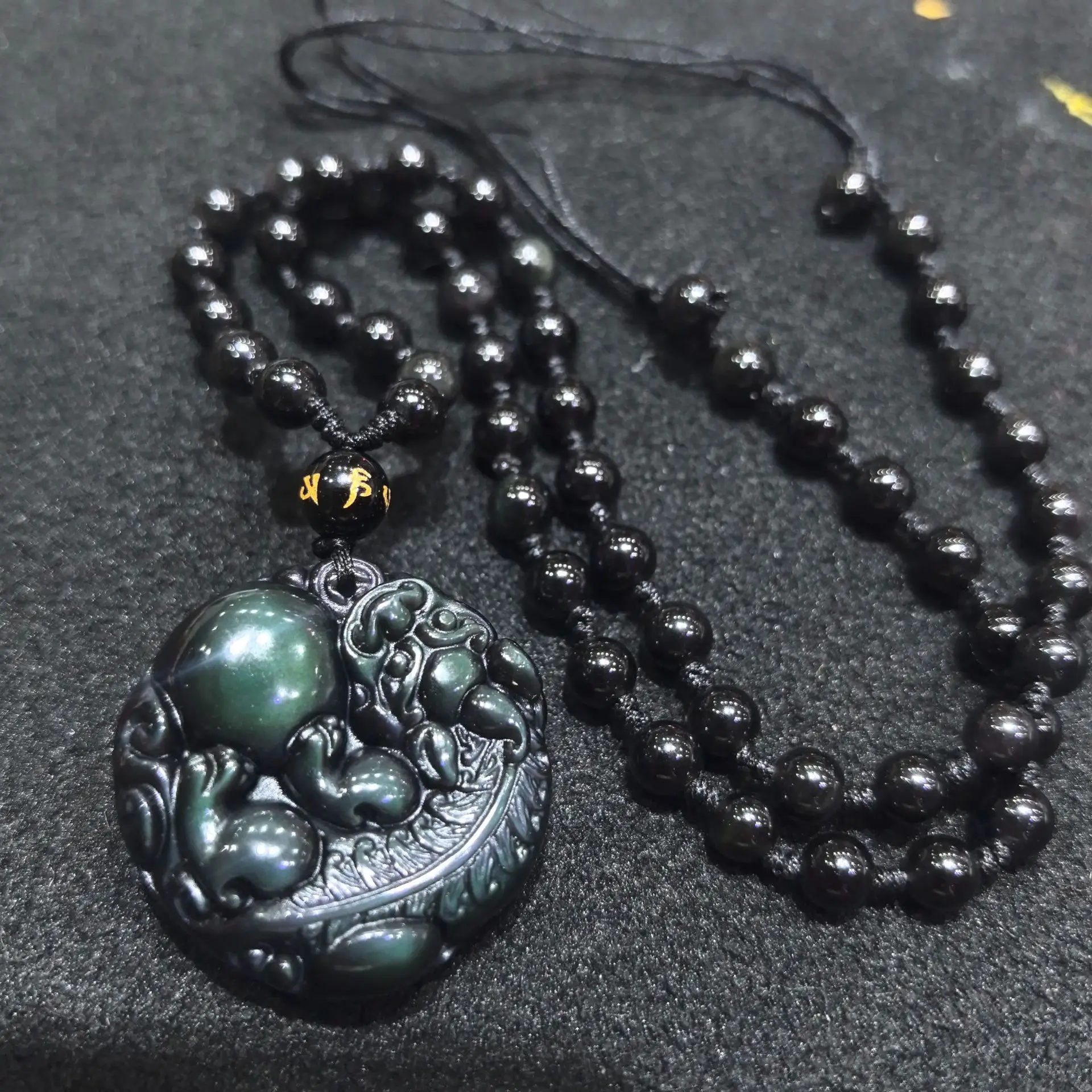 Natural Obsidian Rainbow Eye Ball Pendant for Men