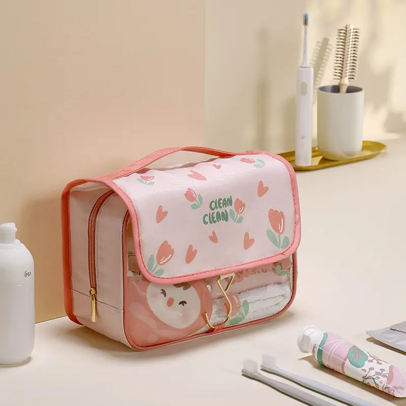 Portable Hook Wash Bag Large Capacity Waterproof Cartoon Cosmetic Travel Convenient Cosmetic Storage Bag - Image 5