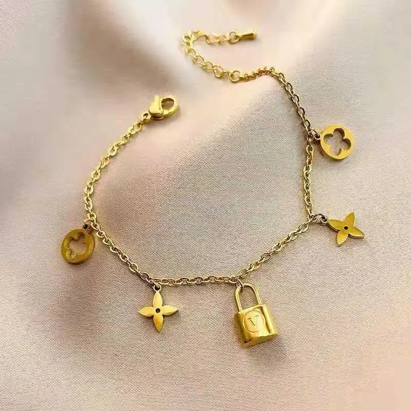 Gold Lock Clover Necklace for Women - Image 2