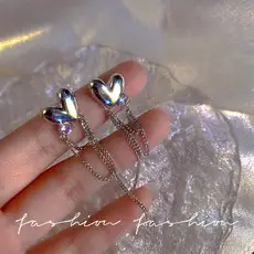Micro inlaid Zircon Orchid Earrings Silver Needle High Grade — feature 4