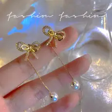 Micro inlaid Zircon Orchid Earrings Silver Needle High Grade — feature 5