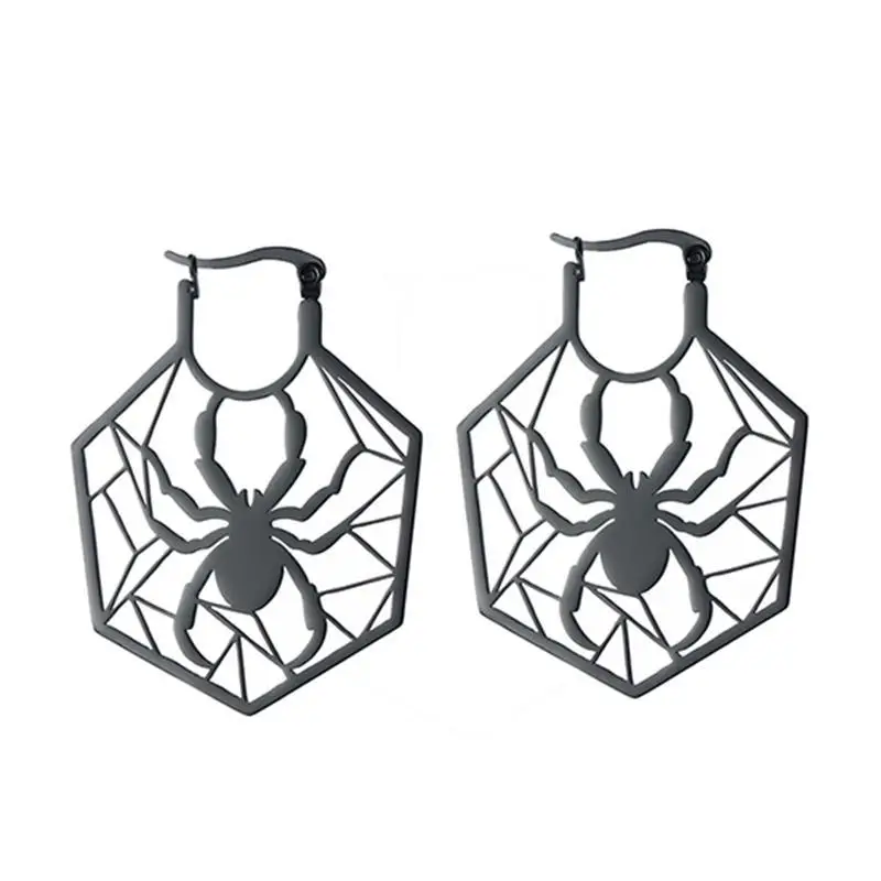 Hollow Spider Earrings Stainless Steel Women - Image 3
