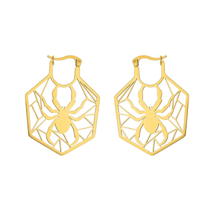 Hollow Spider Earrings Stainless Steel Women - Image 2