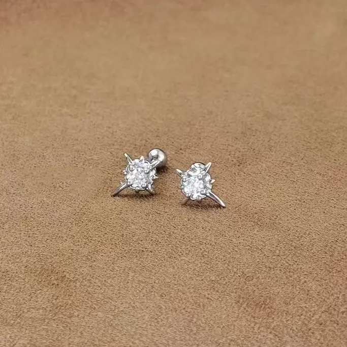 S999 Pure Silver Zircon Earrings for Women 2025 - Image 3
