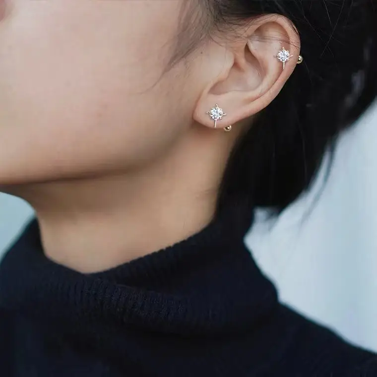 S999 Pure Silver Zircon Earrings for Women 2025 - Image 4
