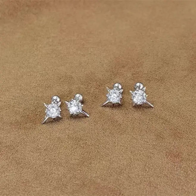 S999 Pure Silver Zircon Earrings for Women 2025 - Image 5