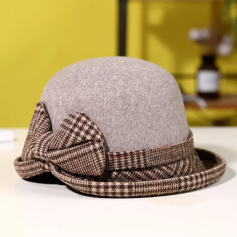 Women's Woolen Bow Hat Autumn Winter Warm - Image 9