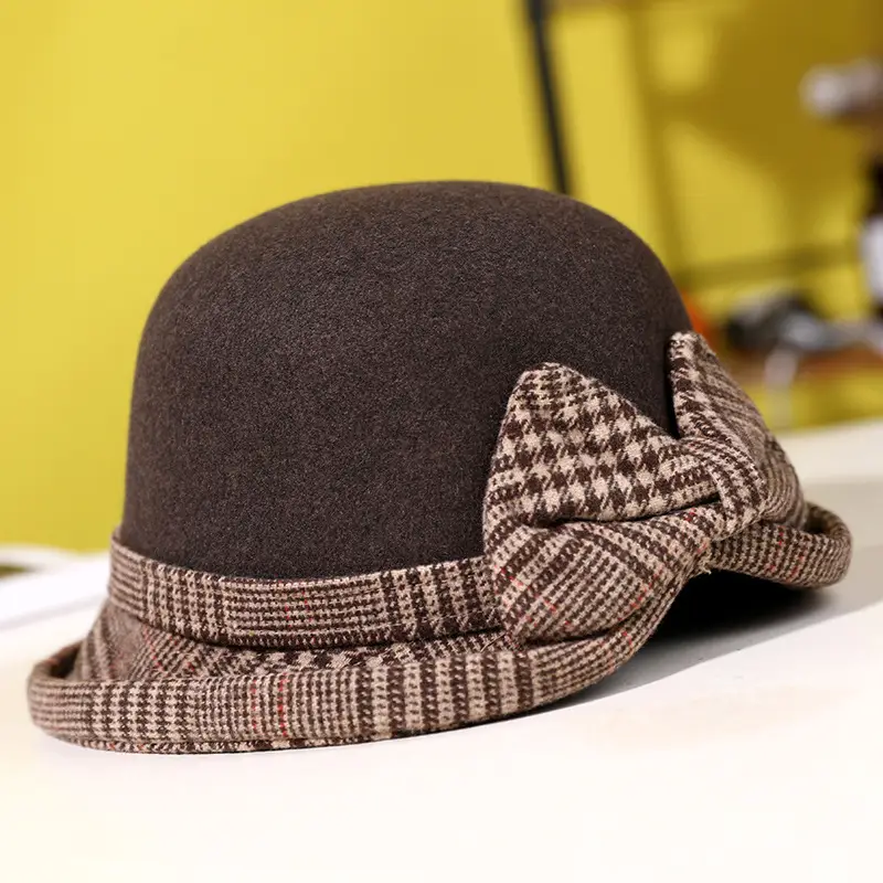 Women's Woolen Bow Hat Autumn Winter Warm - Image 11