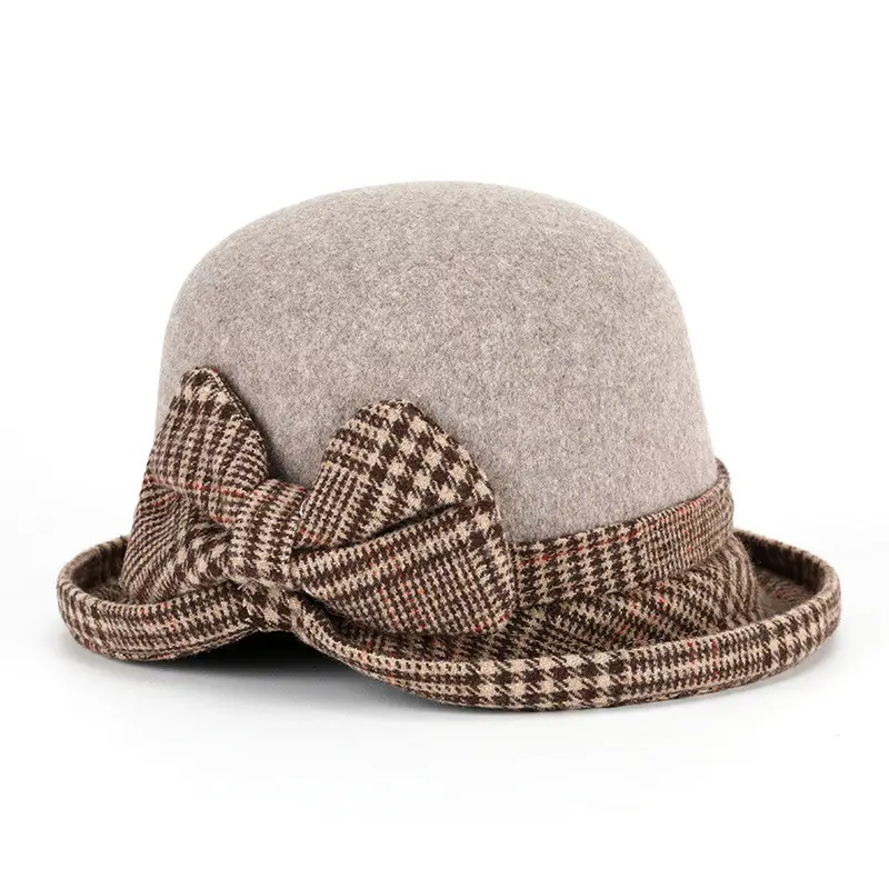 Women's Woolen Bow Hat Autumn Winter Warm - Image 3