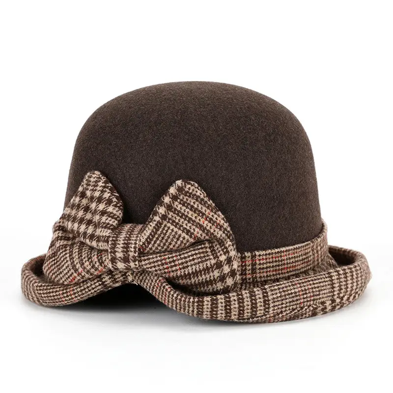 Women's Woolen Bow Hat Autumn Winter Warm - Image 4
