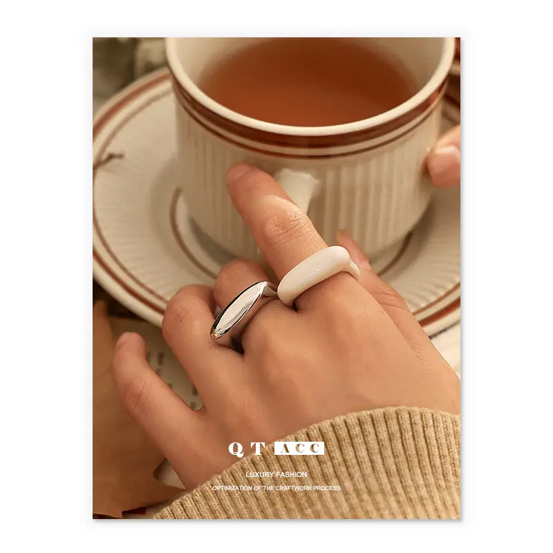 Platinum Holographic Rings Set for Men - Image 4