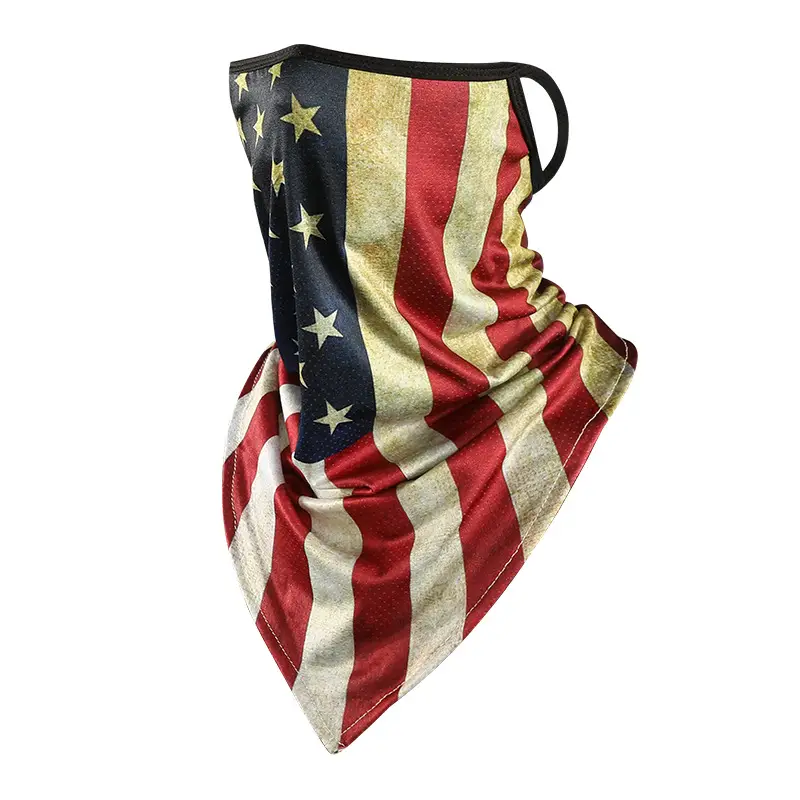 Black Ice Silk Neck Cover with Star Design for Outdoor Riding - Image 14
