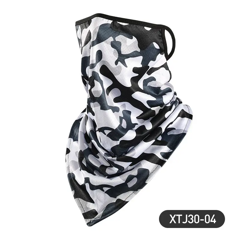 Black Ice Silk Neck Cover with Star Design for Outdoor Riding - Image 3