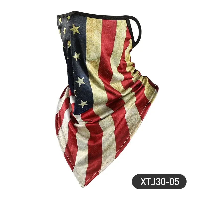 Black Ice Silk Neck Cover with Star Design for Outdoor Riding - Image 4