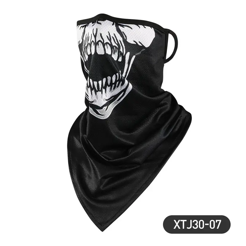 Black Ice Silk Neck Cover with Star Design for Outdoor Riding - Image 5
