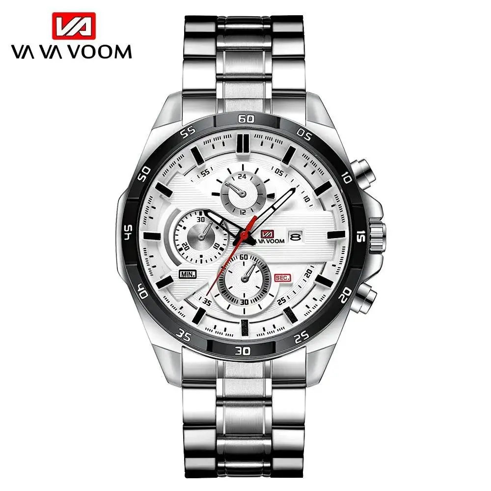 Men's Waterproof Chronograph Watch with Rose Gold Case - Image 13