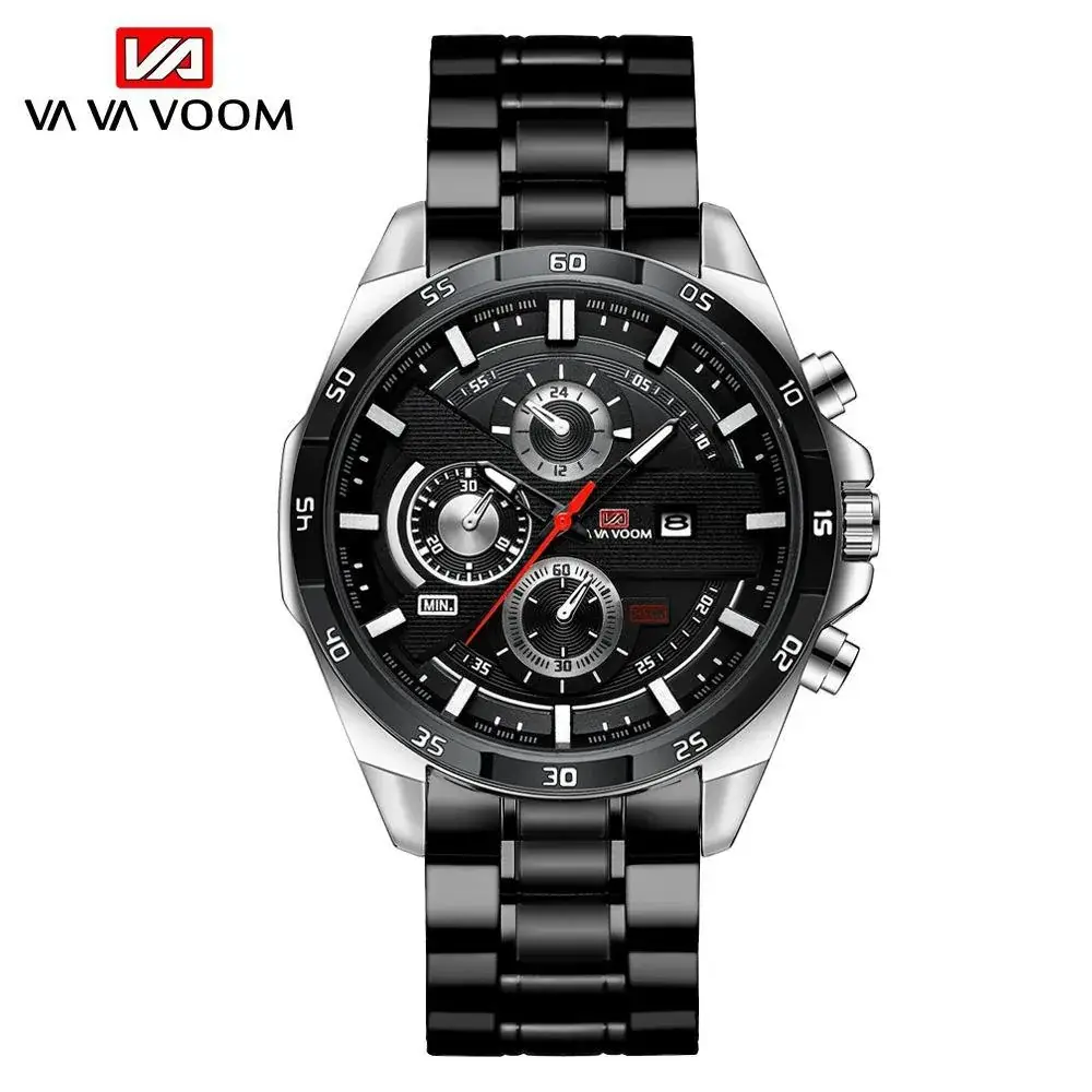 Men's Waterproof Chronograph Watch with Rose Gold Case - Image 4