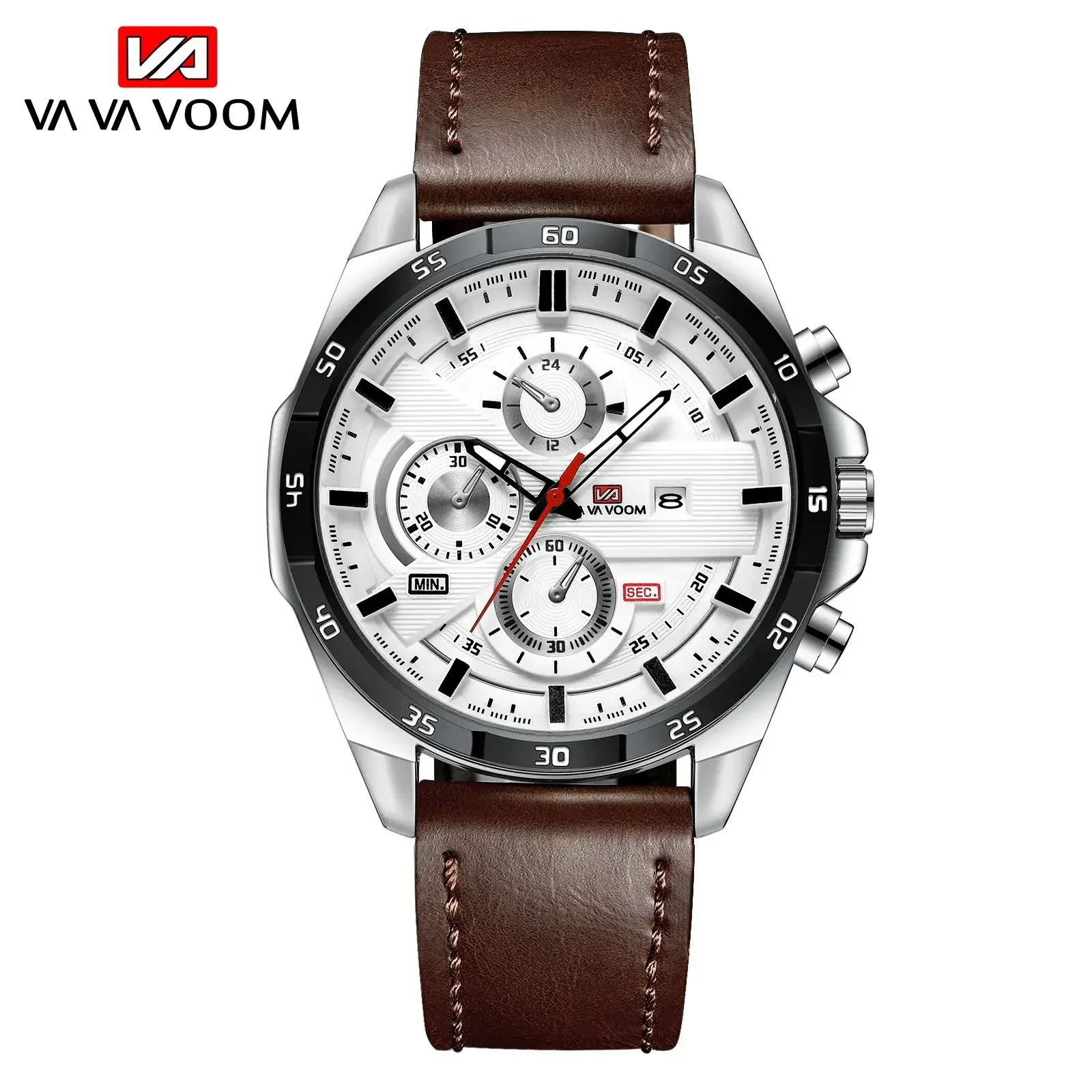 Men's Waterproof Chronograph Watch with Rose Gold Case - Image 6