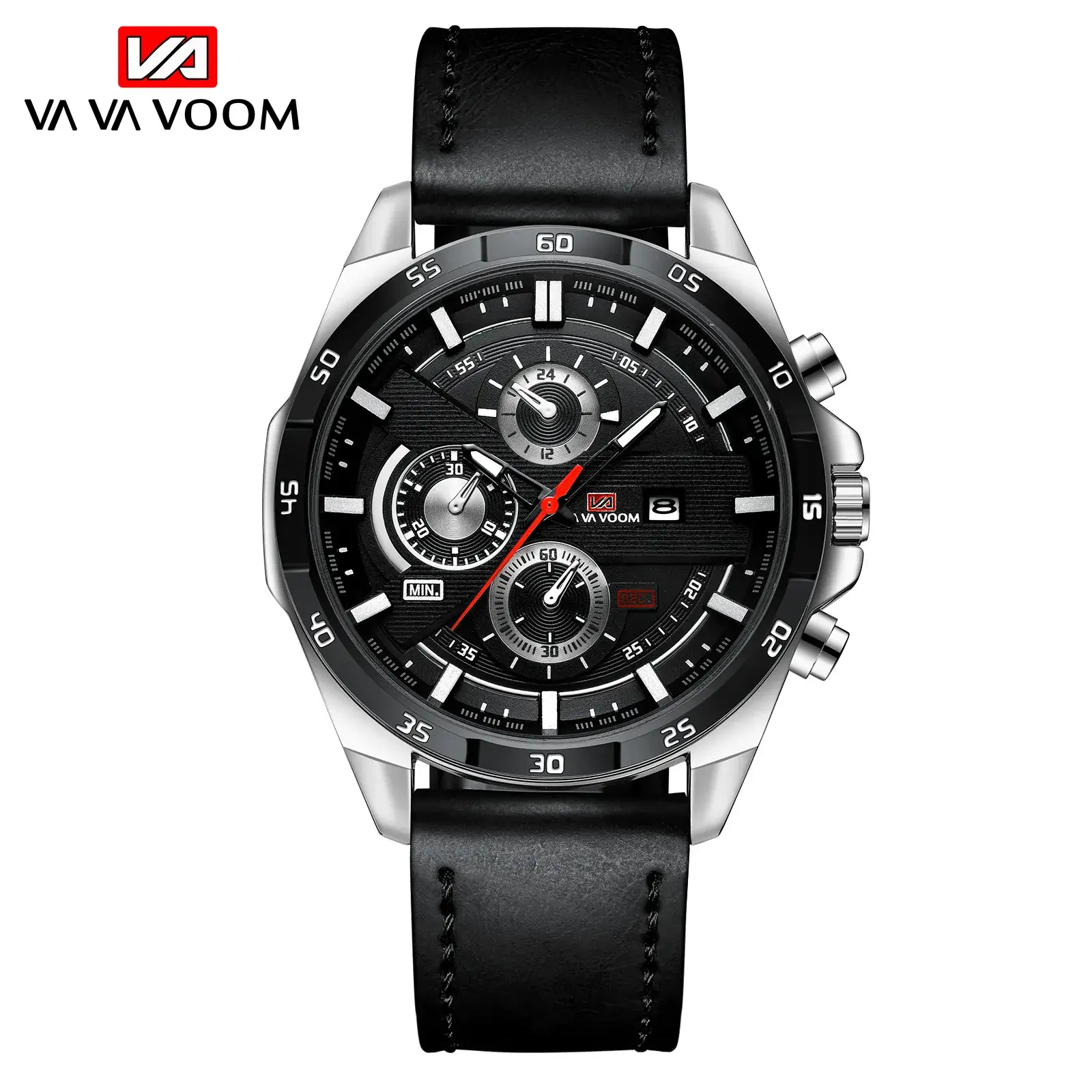Men's Waterproof Chronograph Watch with Rose Gold Case - Image 9