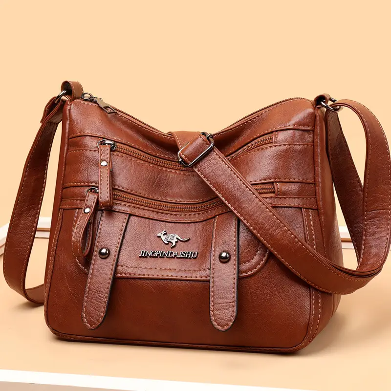 Soft Leather Shoulder Crossbody Bag Purple 2025 - Image 7
