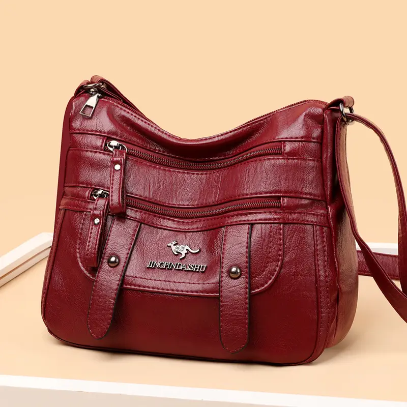 Soft Leather Shoulder Crossbody Bag Purple 2025 - Image 9