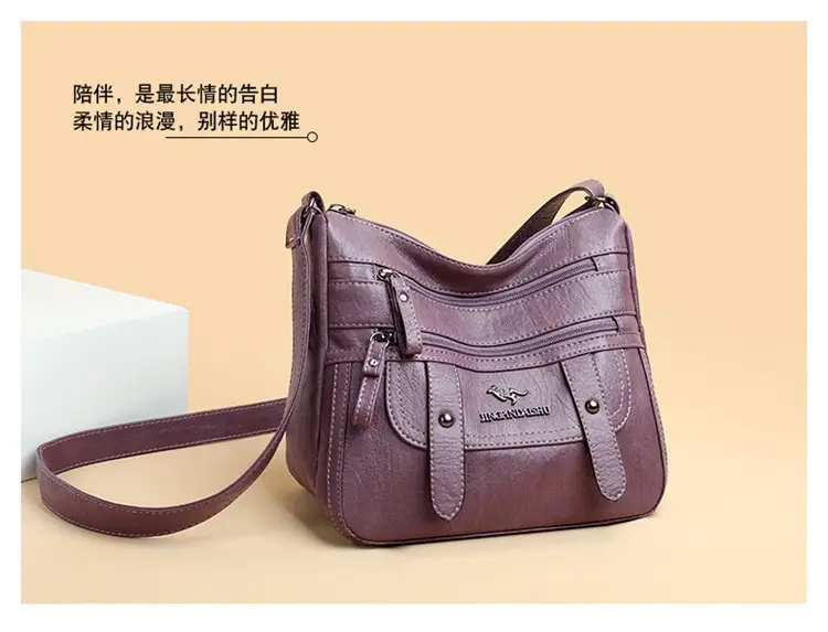 Soft Leather Shoulder Crossbody Bag Purple 2025 — feature 8