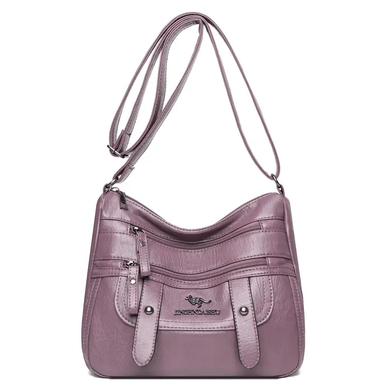 Soft Leather Shoulder Crossbody Bag Purple 2025 - Image 5