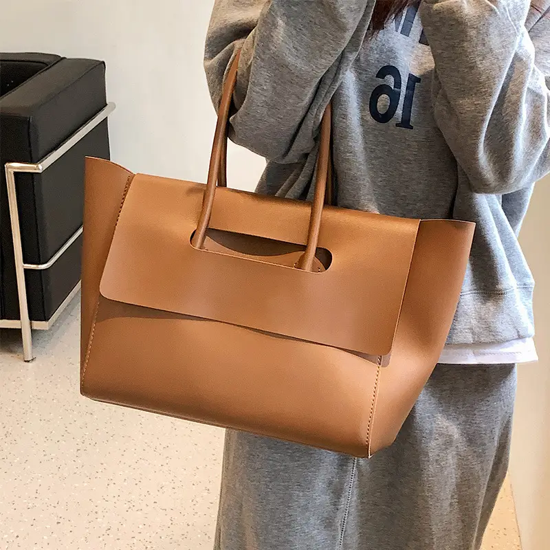 Women's Cross-Border Leather Tote Bag Brown 2025 - Image 9