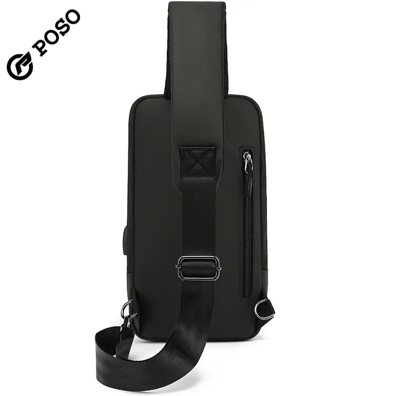 Men's Black Crossbody Phone Bag with USB Charging - Image 4