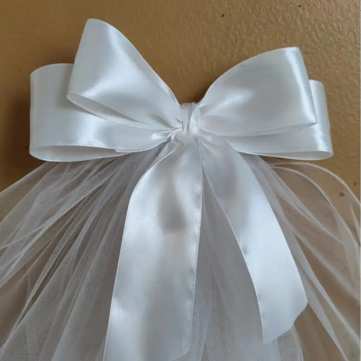 White Veil Bow Short Hair Accessories for Women - Image 6