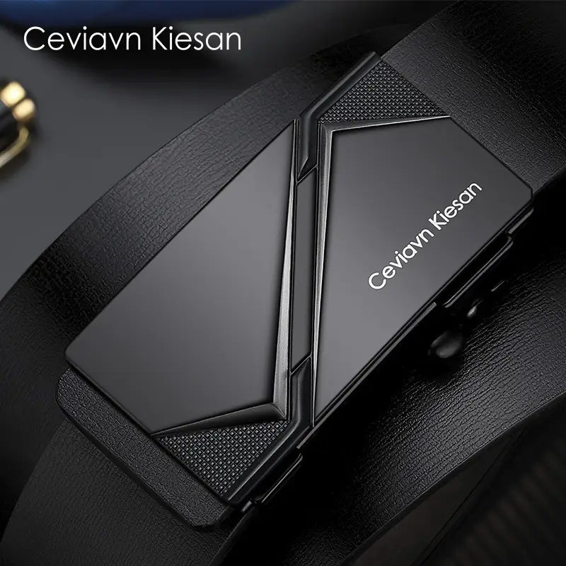 Ceviavn Kiesan Men's Leather Belt with Logo