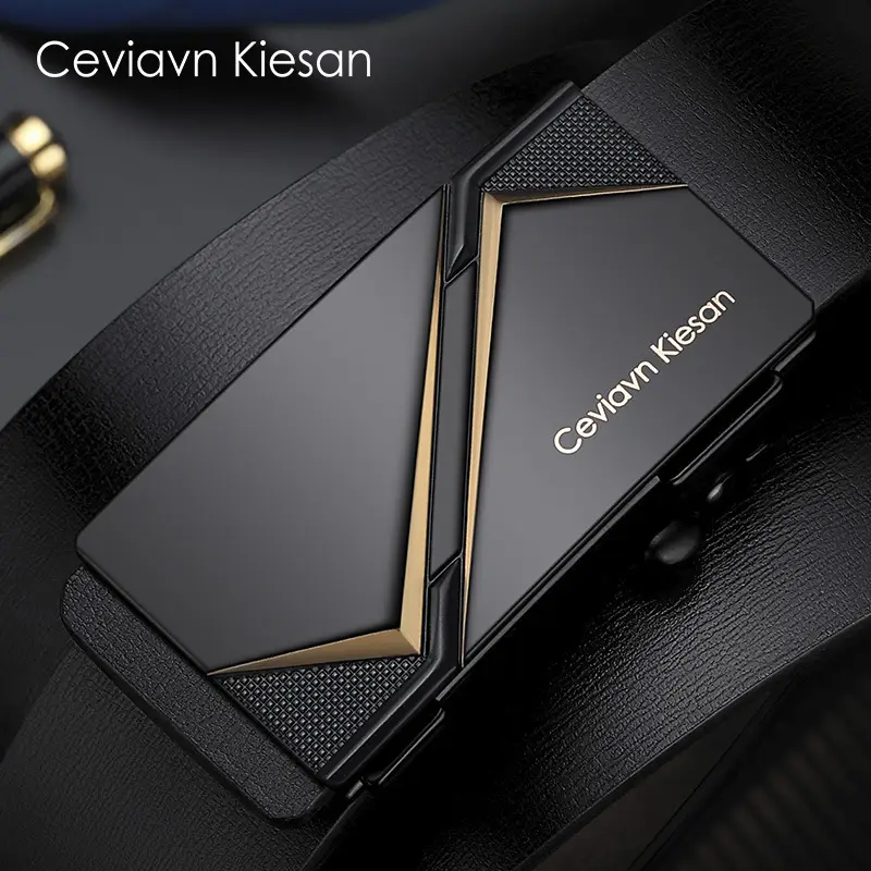 Ceviavn Kiesan Men's Leather Belt with Logo