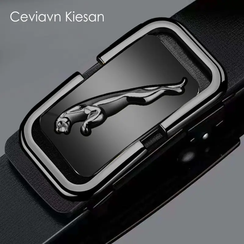 Ceviavn Kiesan Men's Leather Belt with Logo