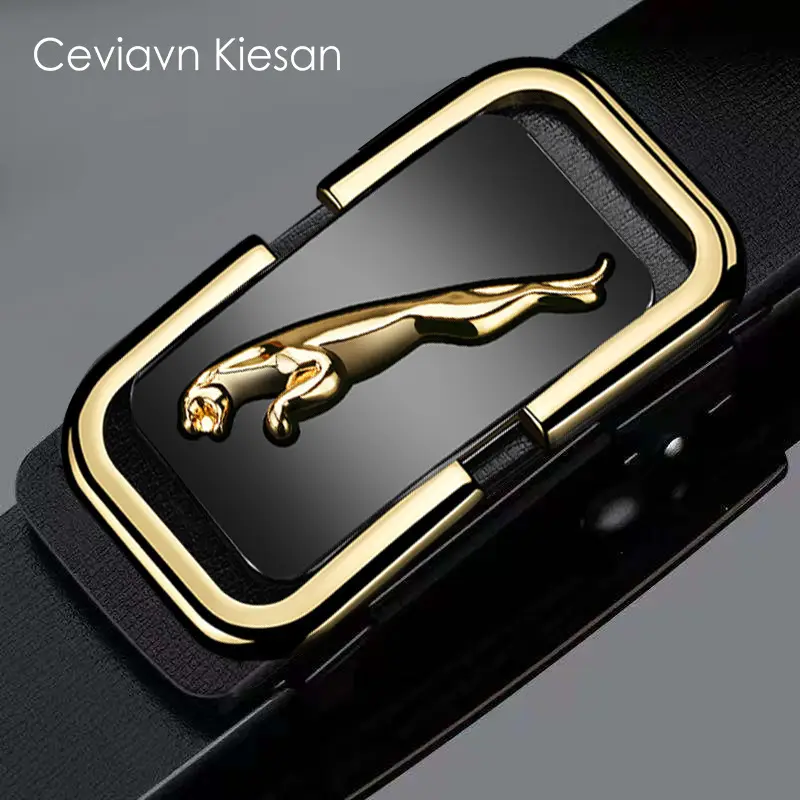 Ceviavn Kiesan Men's Leather Belt with Logo
