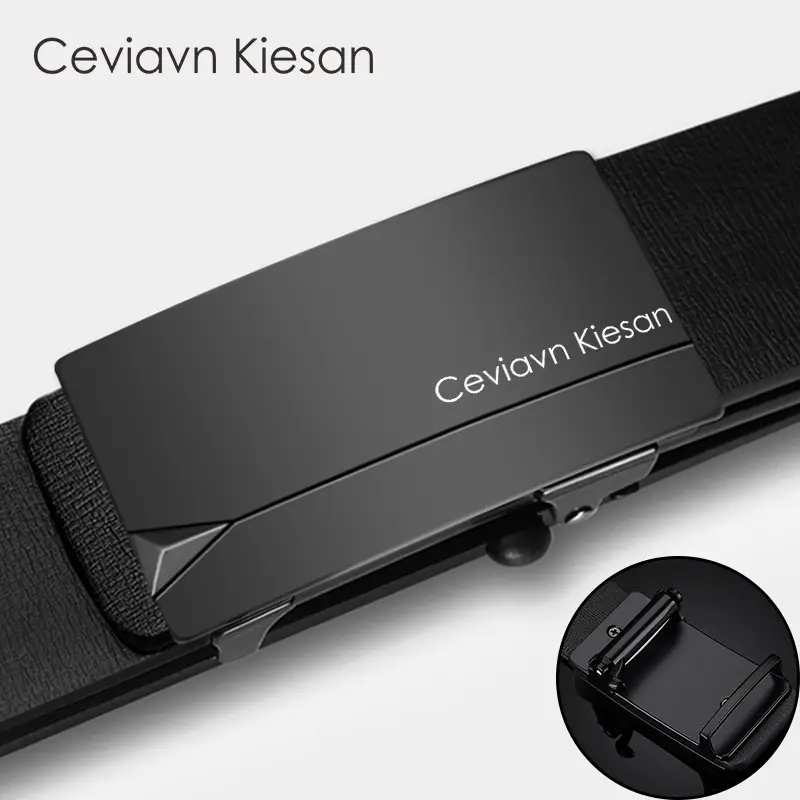 Ceviavn Kiesan Men's Leather Belt with Logo — feature 30