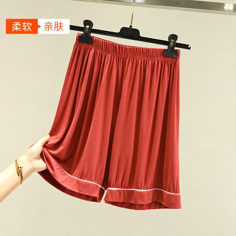 Women's Red Modal Pajama Pants Large Loose Fit - Image 12
