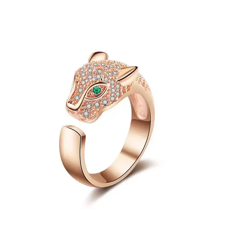 Leopard Head Ring with Full Diamond Open Design — feature 4