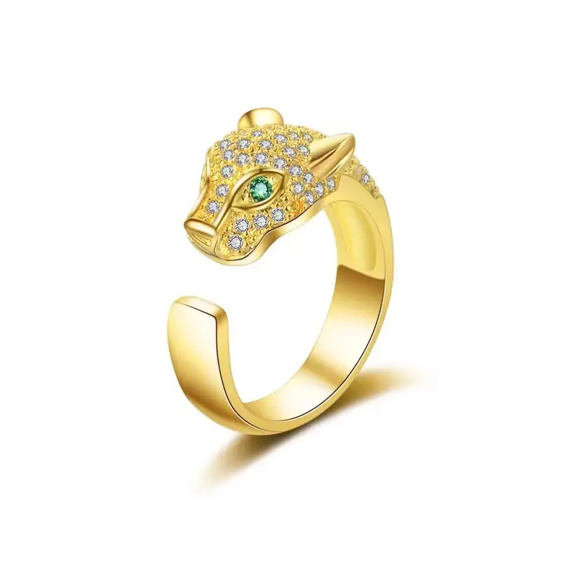 Leopard Head Ring with Full Diamond Open Design — feature 5