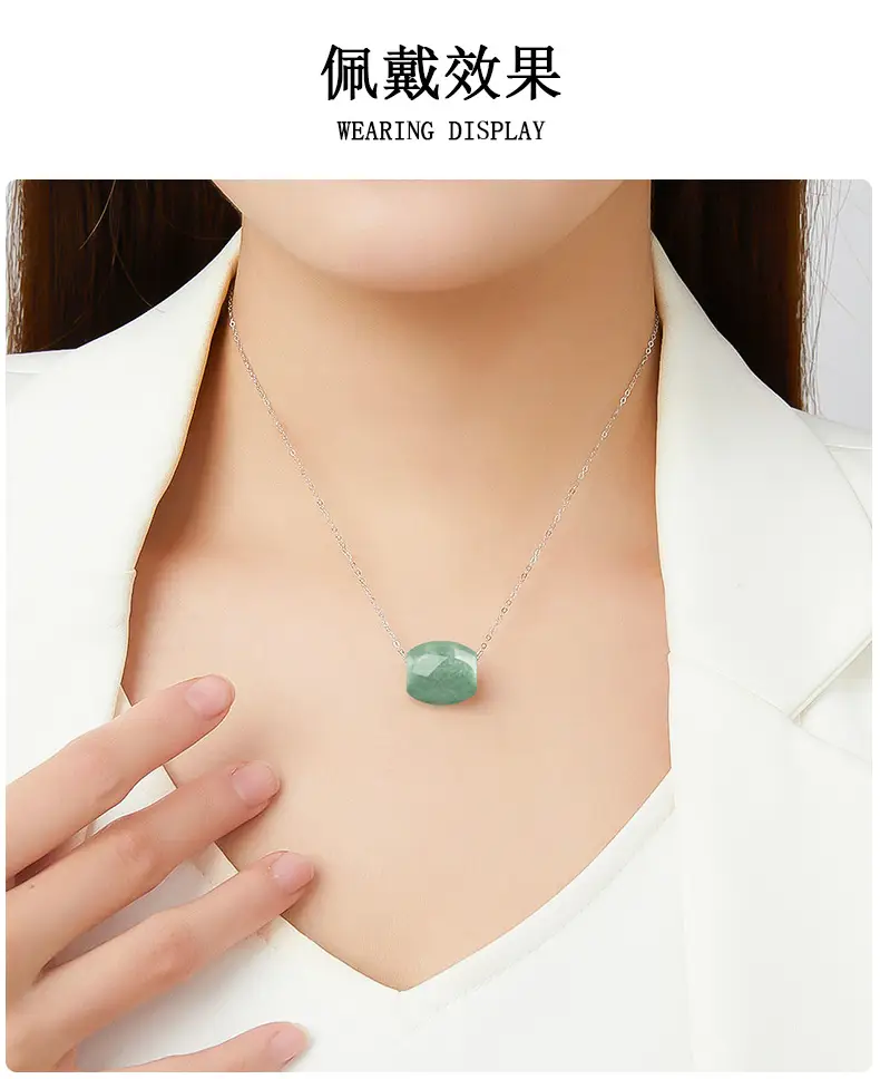 Green Jade Bean Necklace for Women — feature 4