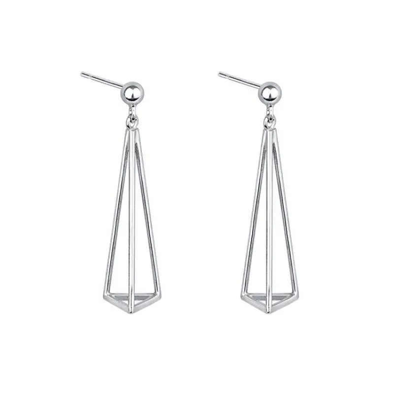 S925 Silver Geometric Triangle Earrings for Women - Image 6