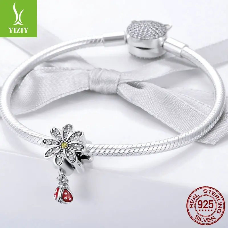 Yinziy Silver Ladybug Bracelet with Red Drop - Image 6