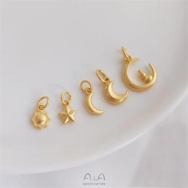 Gold Moon Moon Star Pendant Set for Women