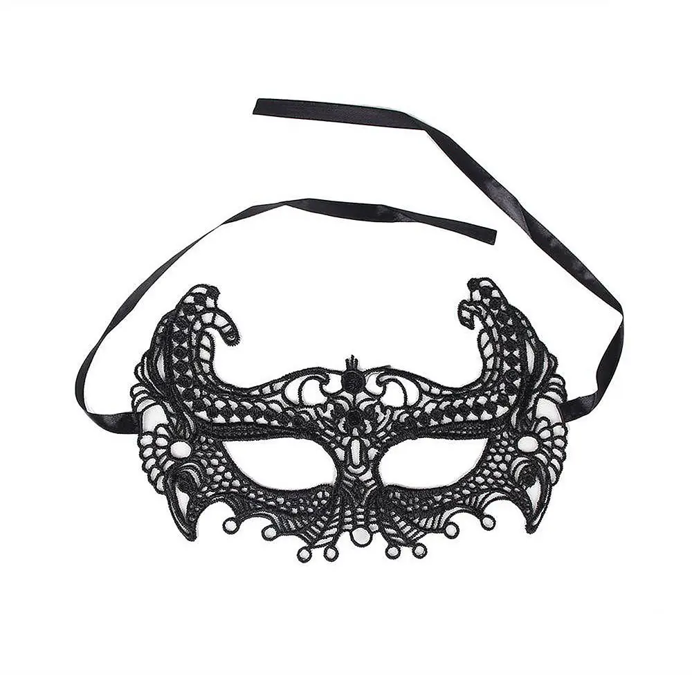 Black Lace Eye Mask for Women Party Prom Use - Image 5